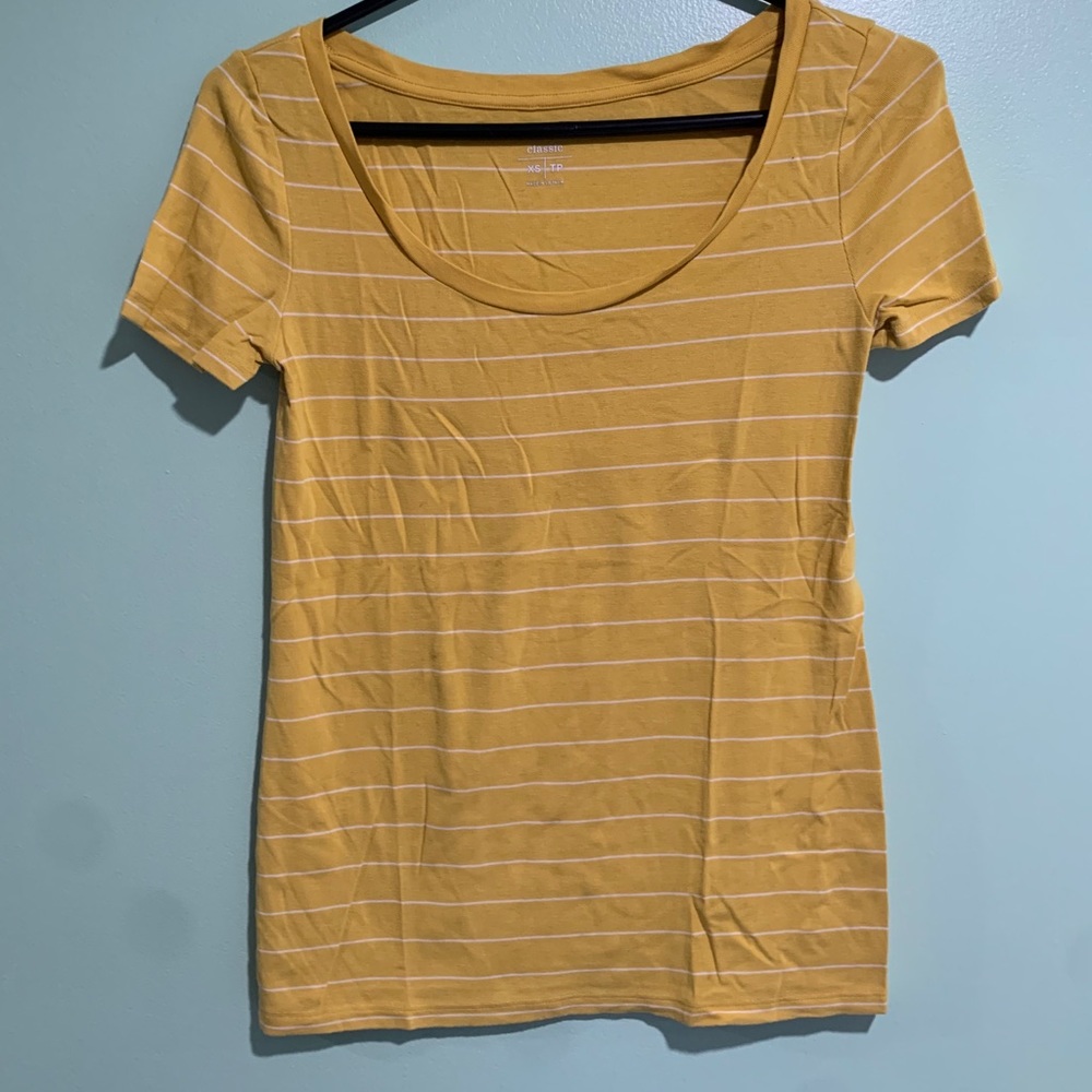 Yellow Striped Scoop Neck Tank